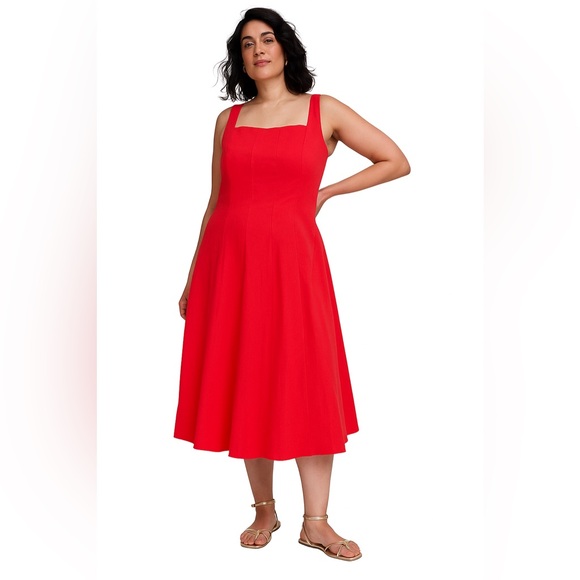 Torrid Belle Isle Red Fit & Flare Tea Length Dress, Size 14, NWT! - Picture 13 of 15